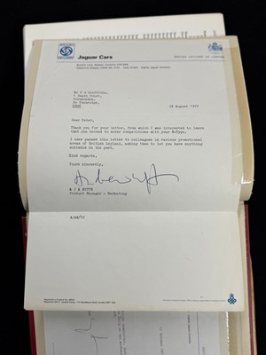 Lot Important historical multi signed Jaguar Sportscar book by key Jaguar people from 1970 to 1980 including Sir William Lyons