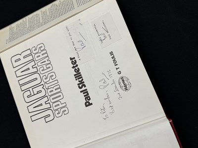 Lot Important historical multi signed Jaguar Sportscar book by key Jaguar people from 1970 to 1980 including Sir William Lyons