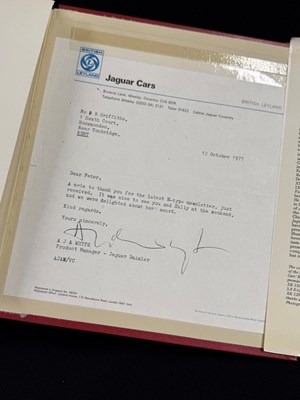 Lot Important historical multi signed Jaguar Sportscar book by key Jaguar people from 1970 to 1980 including Sir William Lyons