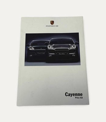 Lot 31 - 2002 Porsche Cayenne Price List