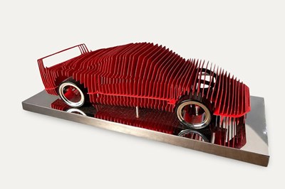 Lot Ferrari F40 Sculpture on a Polished Stainless Steel Base